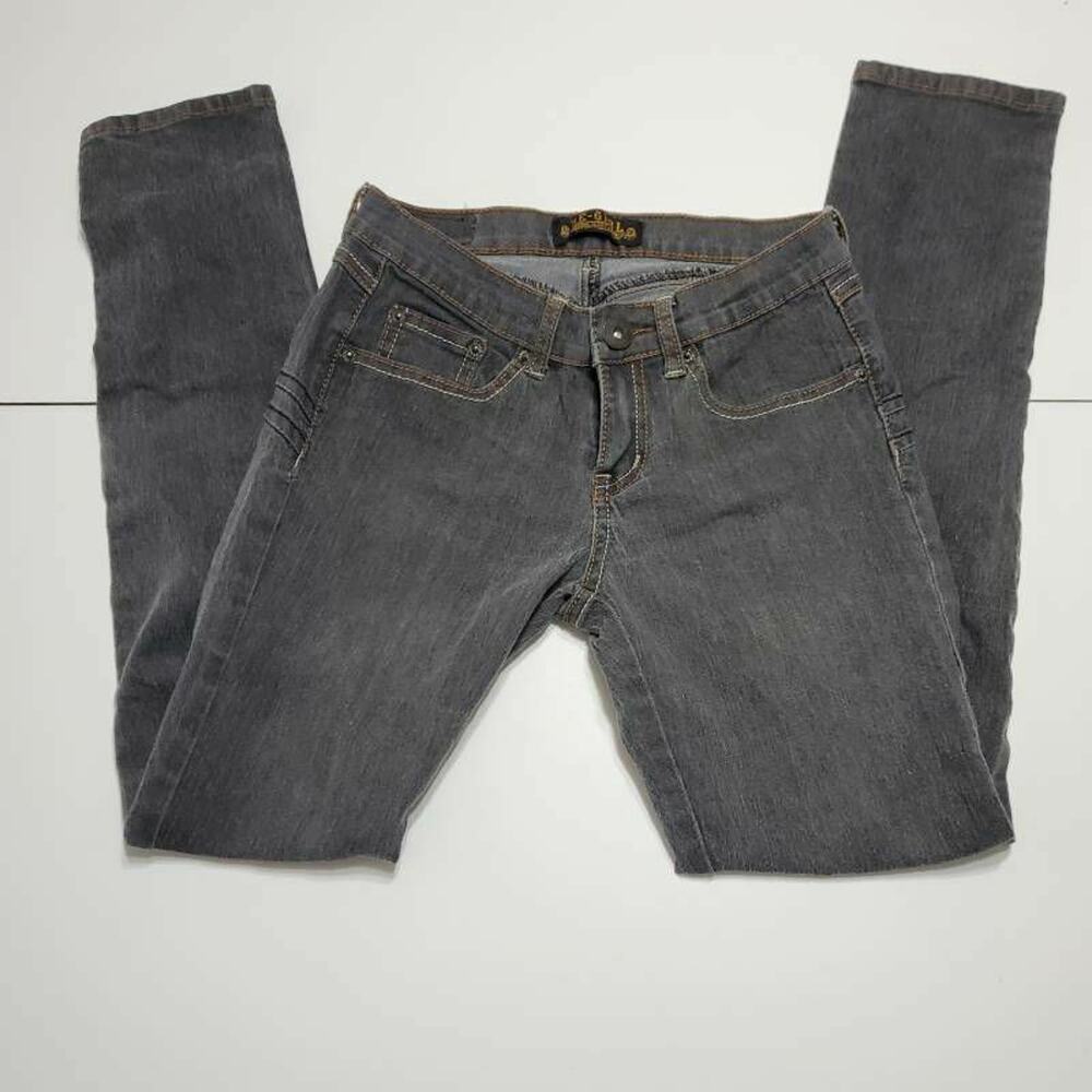 Be Girl Womens Slim Skinny Jeans Black Dark Wash Stretch‎ Pockets Denim 3/4